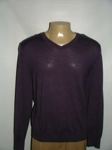 NEW WT $69.50 KENNETH ROBERT V-NECK SWEATER SIZE XL ACRYLIC WOOL PURPLE #565 - Picture 1 of 6