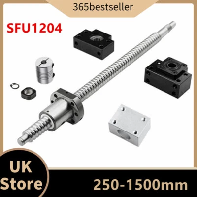 SFU1204 Ball screw 250mm-1500mm BallScrew nut +Coupler+BF/BK10 + Nut Housing CNC - Image 1 of 4