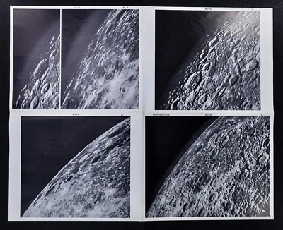 1960 Фотография Луны карта - 4 фото набор - поле Furnerius A7 - кратеры - Изображение 1 из 4