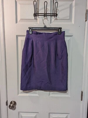 Falda lápiz plisada púrpura Antonio Melani con cremallera talla 4 Foto 1 de 4