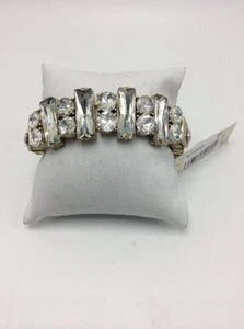 $45 Kenneth Cole gold tone crystal bead half stretch bracelet 730B - Picture 1 of 6