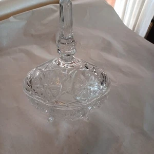 Vintage Lead Crystal Footed Heavy Candy Dish, 11"x7.5"x5" In Excellent Shape - Picture 1 of 13