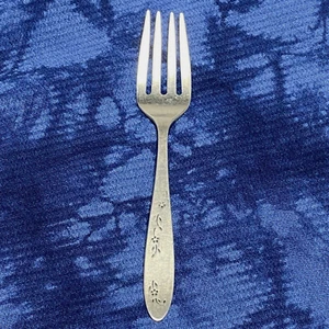 Vintage Wiegenlied Sterling Silber Baby Gabel Floral 13,30 Gramm Besteck Silberbesteck - Bild 1 von 9