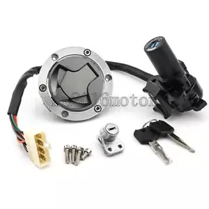 Interruptor de encendido tapa de gas cubierta llave bloqueo juego para Kawasaki Ninja 250R 2008-2012 09 - Imagen 1 de 8