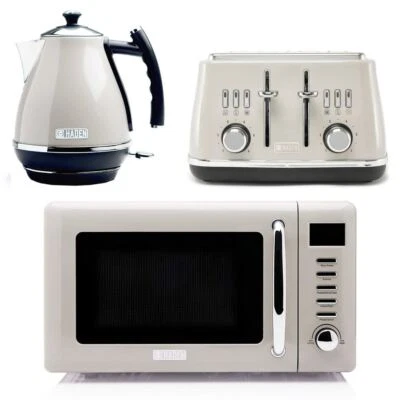 Haden - Kettle, Toaster & Microwave Set - 1.7L, 4 Slice, 800W - Cotswold, Putty - Image 1 of 4