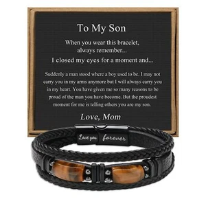 Birthday Gifts for Son from Mom Dad To My Son Bracelet Christmas Fathers Day ... - Picture 1 of 7