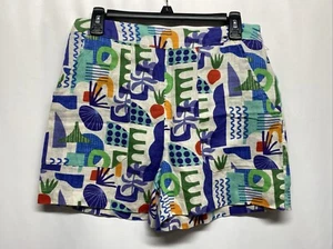 Artonomo Creatives Women’s Small Multicolor Elastic Waist 100% Linen Shorts - Picture 1 of 13