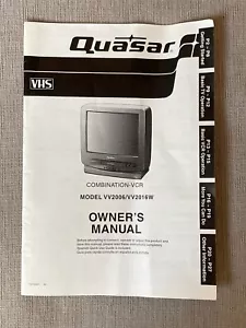 Quasar TV/VCR VV2006 VV2016W Owners Manual - Picture 1 of 1