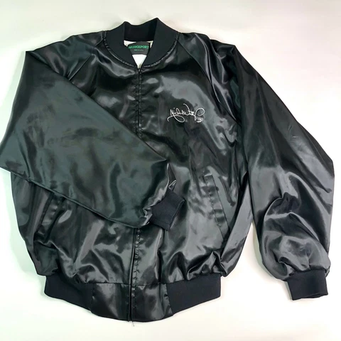 Vintage NASCAR Michael Waltrip #30 Pennzoil Racing Black Satin Jacket - USA - XL Cover