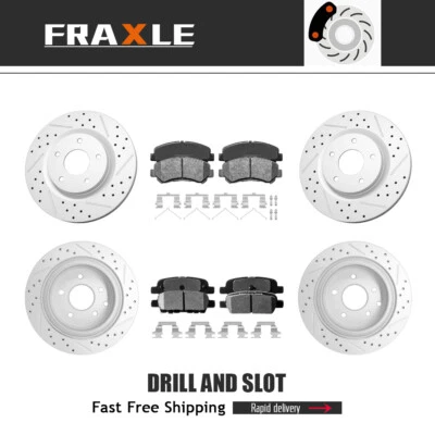 Rotores de freno pastillas cerámicas delanteras traseras para Nissan Rogue Select 2008 2009-2013 Foto 1 de 4