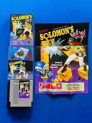 Solomon's Key TECMO NES Nintendo Box Manual CIB Complete + Promo Inserts POSTER - Image 1 of 4