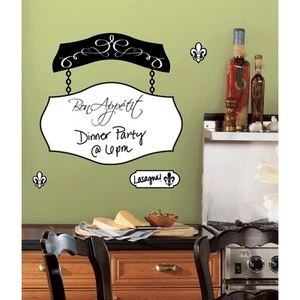 Calcomanías de pared de menú borrado en seco tablero de mensajes pegatinas Bon Appetit decoración de cocina - Imagen 1 de 3