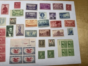 US vecchi singoli valori misti tutti MHH con difetti di gomma (lotto 21A file 50) - Foto 1 di 14