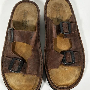 Naot Buckle Slide Sandalen Braun Leder Herren Gr. 42 Braun Leder Schuhe 9 9,5 - Bild 1 von 7