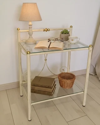 Comodino in ferro battuto Mimosa personalizzabile per colori MADE IN ITALY - Immagine 1 di 3