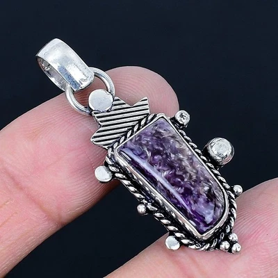 Ciondolo gioiello in argento sterling 925 fatto a mano con pietra preziosa ca... - Immagine 1 di 4