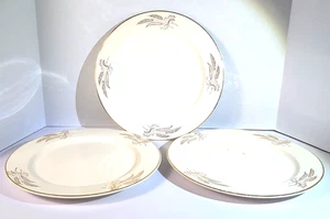 3 Lifetime China Co Semi-Vitreous Alliance Ohio Dinner Plate Prairie Gold Line - Picture 1 of 11