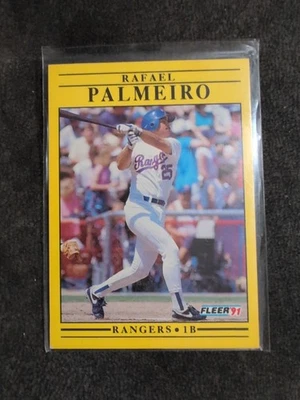 1991 Fleer #295 Rafael Palmeiro Texas Rangers Baseball Card - Image 1 of 2