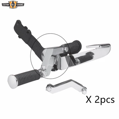 Soportes de extensión de estriba cromados desplazados para Harley Dyna Wide Glide 1980-up Foto 1 de 2