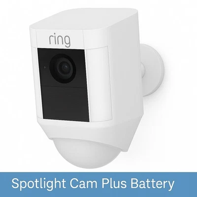 🏠🔒 Ring Spotlight Cam Plus Battery White Outdoor/Indoor – Smart CAM 🚨✅🚚 - Image 1 of 2