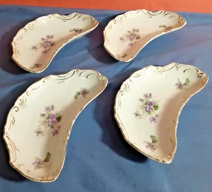 Cresent Moon Purple Violet Serving Dishes (4) Victorian - Picture 1 of 4