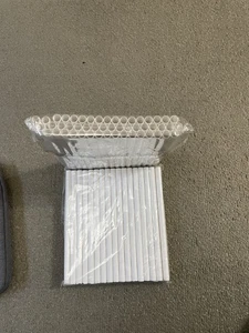 88 x große weiße Retro Papier Strohhalme 20 cm biologisch abbaubar 4 cm Durchmesser Jumbo - Bild 1 von 1