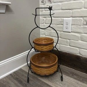 Longaberger Pupazzo di Neve in Ferro Battuto 2 Cesti con 2 Protezioni 22” Alto 2000 Vacanze - Foto 1 di 17