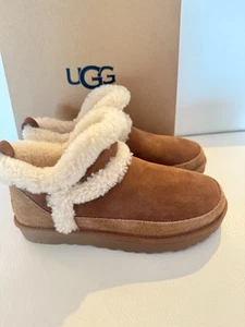 NIB UGG CLASSIC ULTRA MINI SPILLSEAM BOOTIE BOOTS CHESTNUT SIZE 7 - Picture 1 of 8