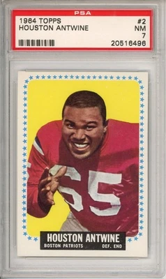1964 TOPPS #2 HOUSTON ANTWINE BOSTON PATRIOTS LOW RC PSA 7 ALL AFL DECADE TEAM - Image 1 of 2