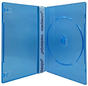 SLIM Clear Blue Color Single DVD Cases 7MM Lot - Afbeelding 1 van 3