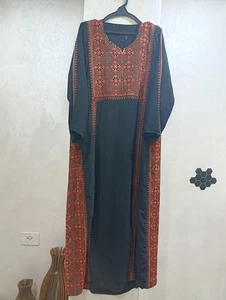 Vintage Embroidered Tatreez Thobe Heritage Palestinian Jordanian Dress - Picture 1 of 5