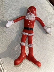 VTG SANTA CLAUS w/White Gloves BENDY BENDABLE HONG KONG Figure - Picture 1 of 7