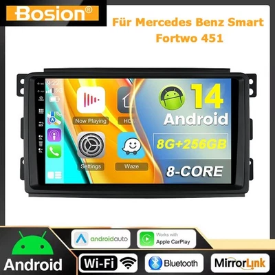 ★8G+256GB★ CarPlay Android Auto GPS Autoradio Für Mercedes Benz Smart Fortwo 451 - Bild 1 von 4