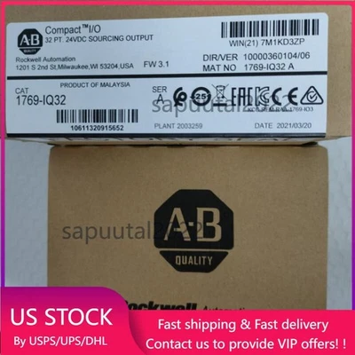 Factory Sealed AB 1769-IQ32 /A CompactLogix 24V DC Input Module US Free Tax - Image 1 of 4