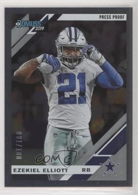 2019 Panini Donruss Photo Variation Press Proof Silver /100 Ezekiel Elliott #75V - Image 1 of 2