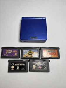 Nintendo Game Boy Advance SP Blue Handheld Console With Games #2 - Picture 1 of 9