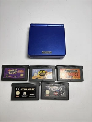 Nintendo Game Boy Advance SP Blue Handheld Console With Games #2 - Image 1 of 4