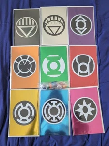 Juego de 9 libros Green Lantern #1 variante de logotipo de lámina de Nueva York con anillos eléctricos - Imagen 1 de 10