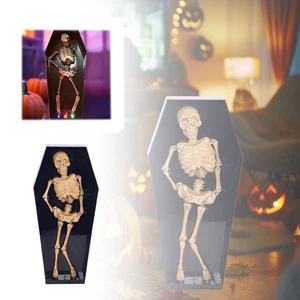 Halloween animierter tanzender Sarg Skelett, Ganzkörper verdreht leuchtet Geist - Bild 1 von 8
