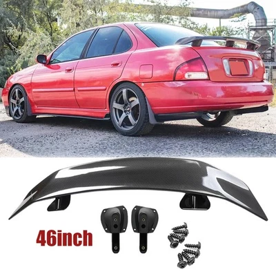 For Nissan Sentra 46" Rear Trunk Spoiler GT style Wing Racing Carbon Fiber - Imagem 1 de 4