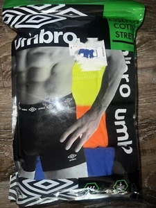 Umbro ~ 4 Pair Mens Boxer Briefs Cotton Blend Stretch Multicolor ~ L (36-38) - Picture 1 of 4