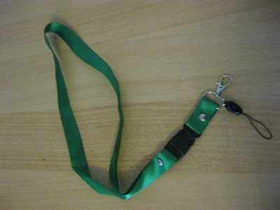 Neu grünes Schlüsselband mit Karabiner + Handyschlaufe - Bild 1 von 3