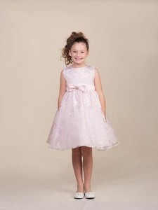 Sweet Pink Lace/Satin Flower Girl Holiday Party Pageant Dress, Crayon Kids USA