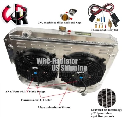 Para Dodge D150/250/350 W150/250 Ramcharger V8 1979-1993 1985 radiador + ventilador + cubierta Foto 1 de 4
