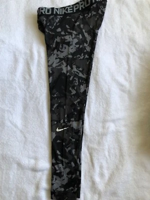 Mens NEW NWOT L large nike compression pants base layer tights black camo - Image 1 of 2