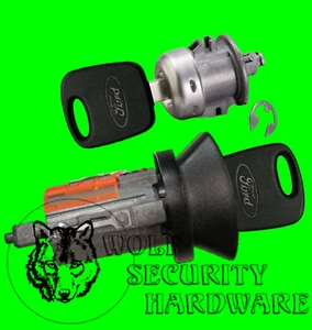 Ford Pickup Ignition Switch Lock Cylinder & Single Door Set 2 PATS Chip Keys - Picture 1 of 2