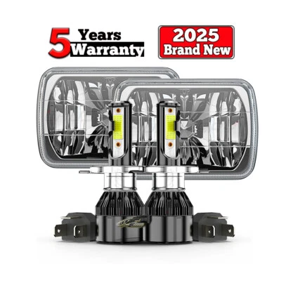 2x Par de faros LED cromados para Honda 1982-1985 Civic 1986-89 Accord 7X6" 5X7 Foto 1 de 4