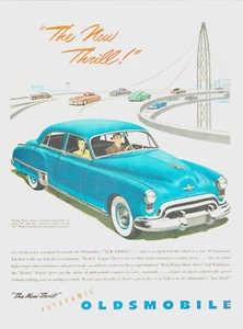 1949 OLDSMOBILE vintage art PRINT AD automobile car white wall tires highway - Picture 1 of 1