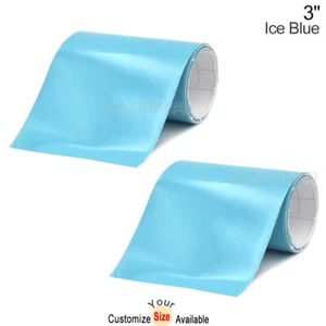 2x 3" x 78" DIY Ice Blue Racing Stripes Car Hood Vinyl Tape Sticker Body Decals - Picture 1 of 8