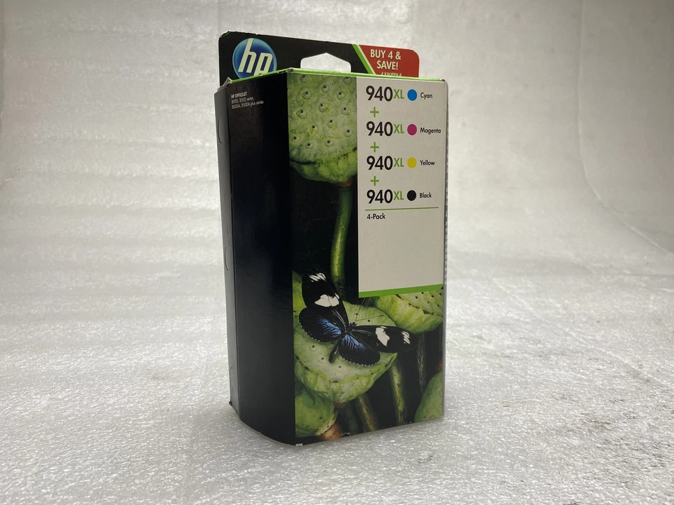 HP inc. Combo 4 Pack 940XL Blk High Yield, Cyan, Magenta &Yellow. New Sealed - Image 1 of 3